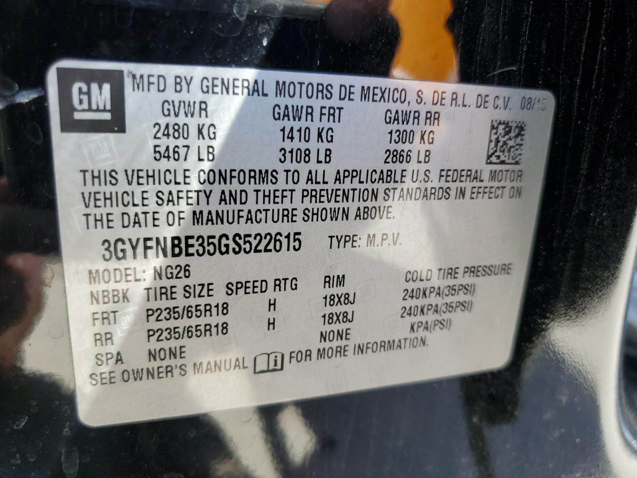 2016 CADILLAC SRX