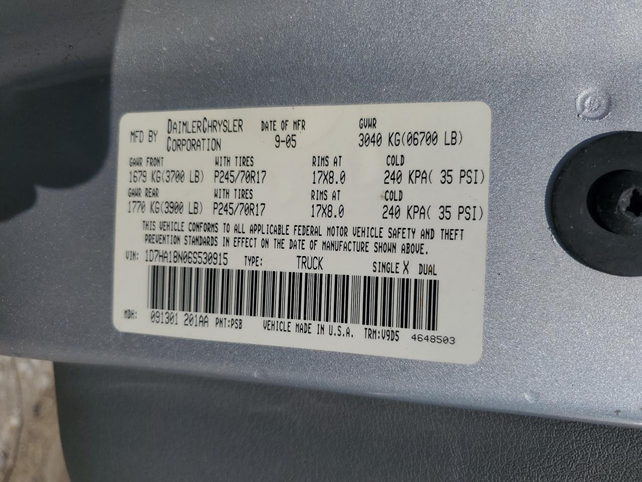 2006 DODGE RAM 1500