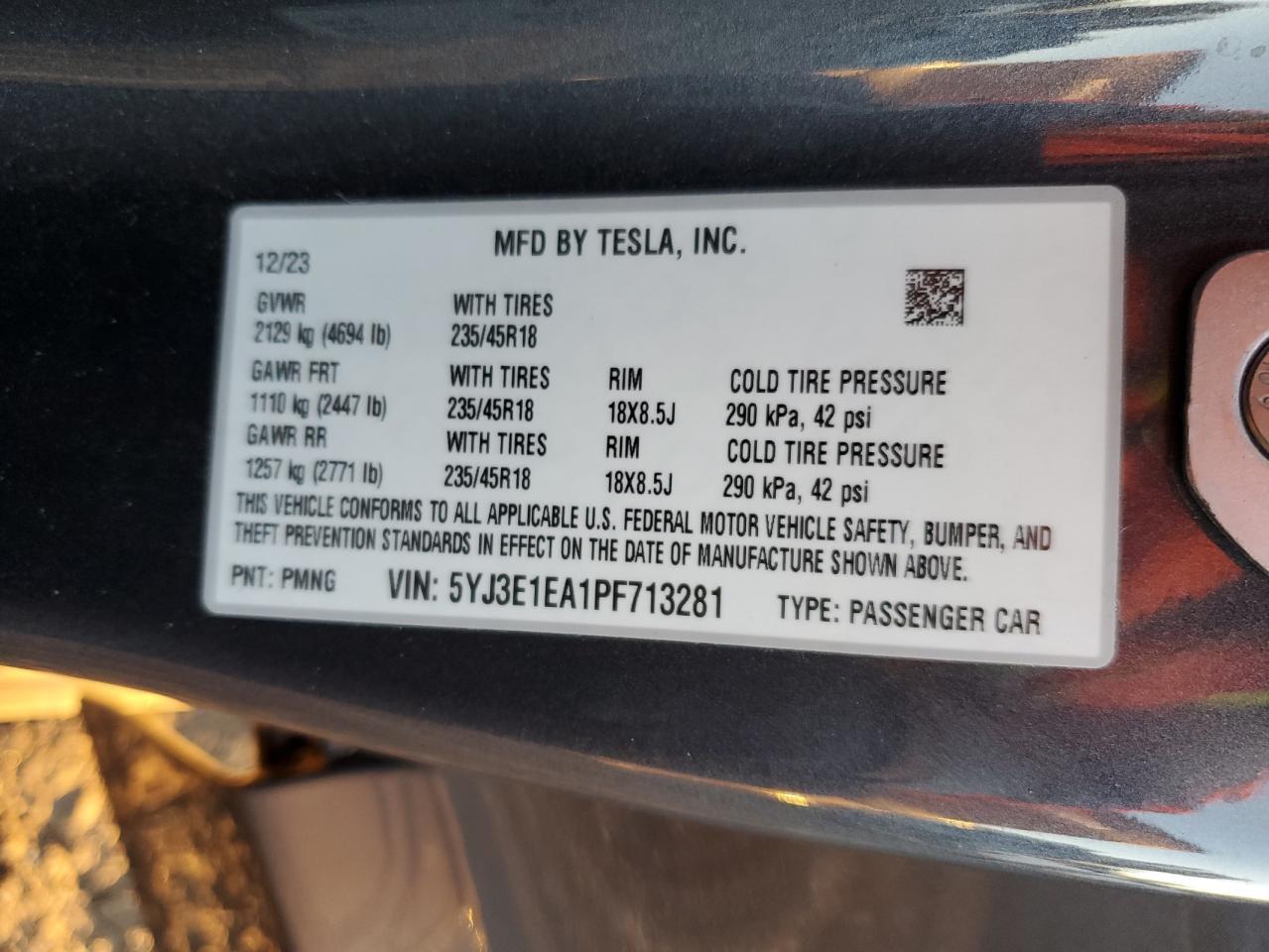 2023 TESLA MODEL 3