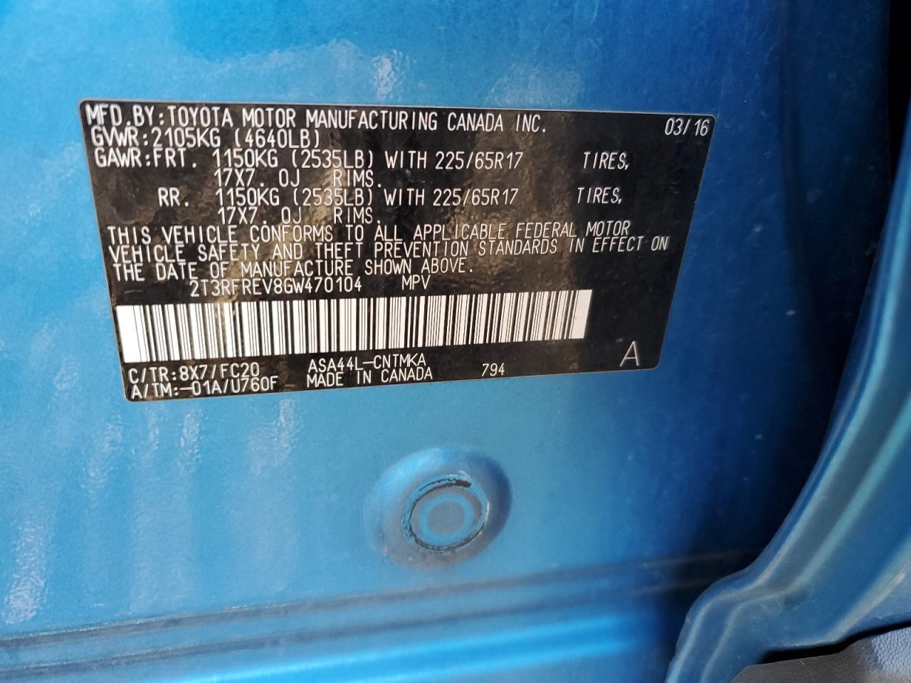 2016 TOYOTA RAV4