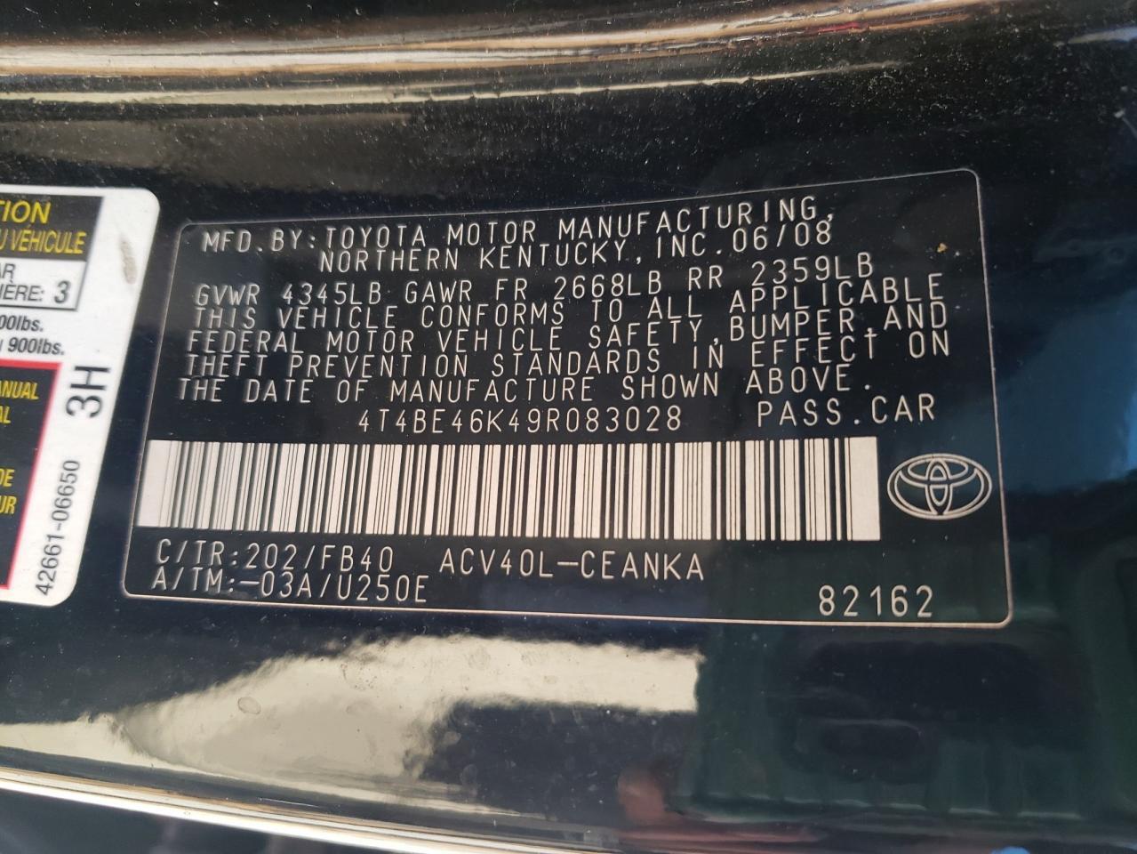 2009 TOYOTA CAMRY