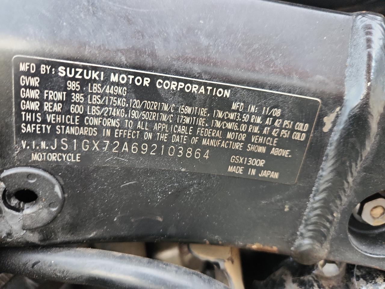 2009 SUZUKI Gsx1300