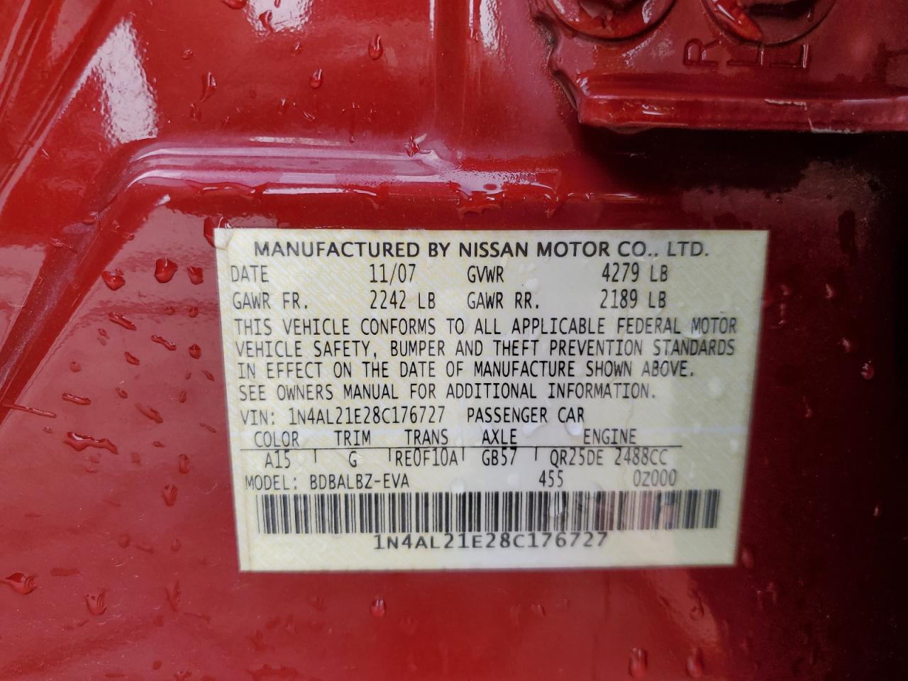 2008 NISSAN ALTIMA