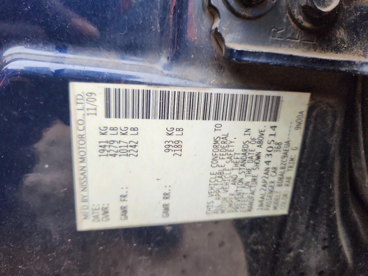 2010 NISSAN ALTIMA
