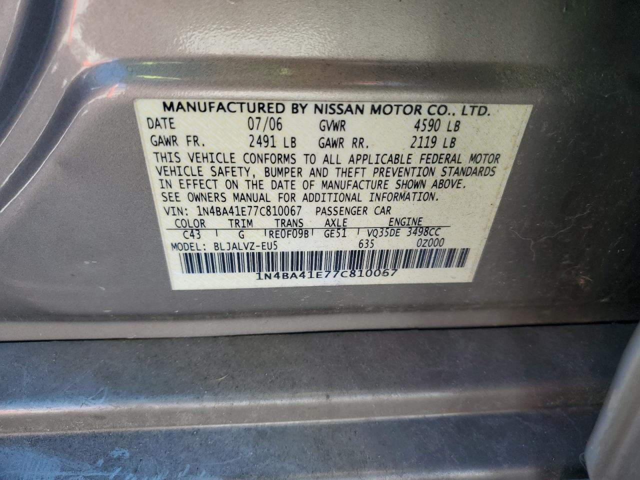 2007 NISSAN Maxima