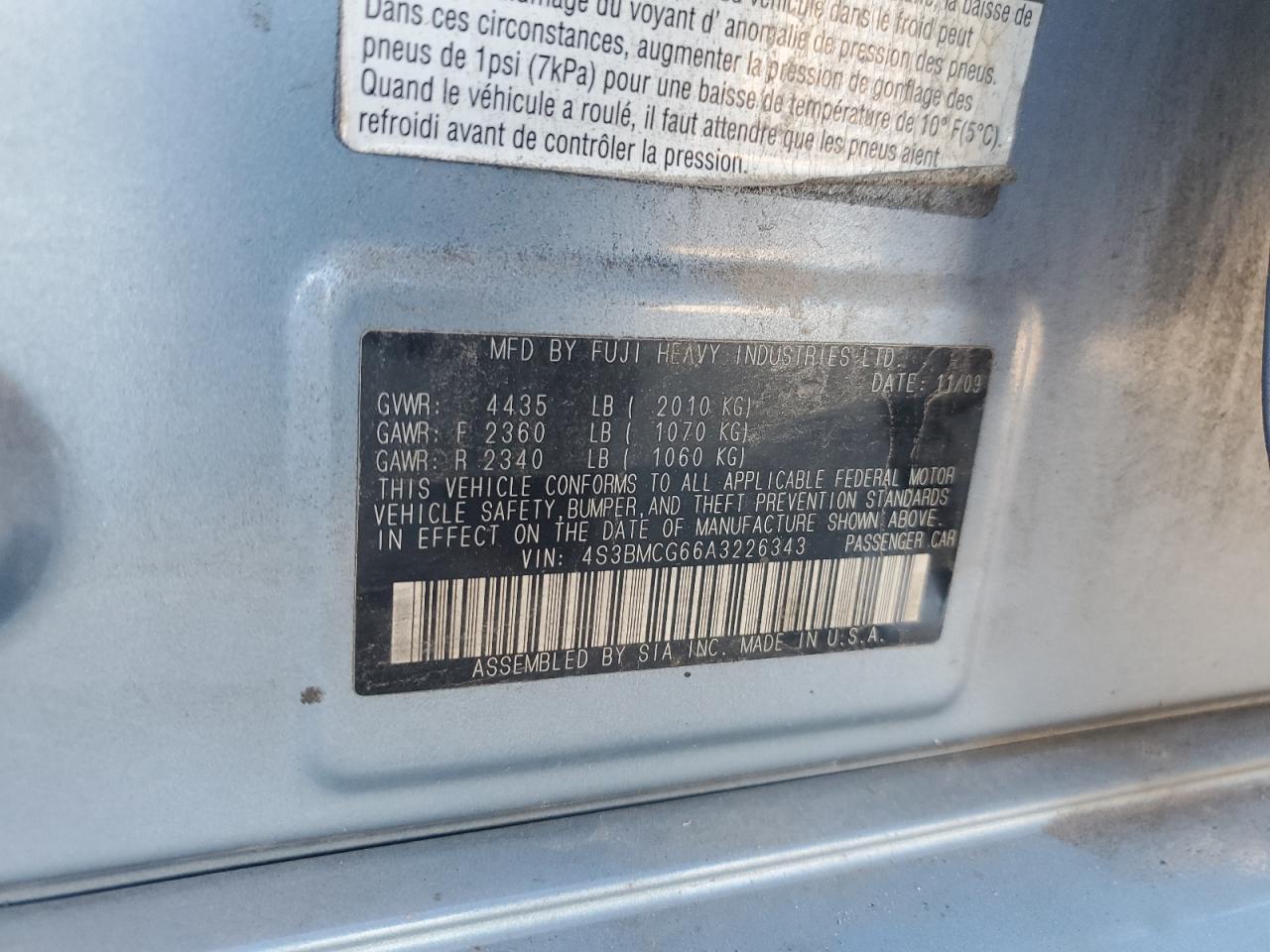 2010 SUBARU Legacy