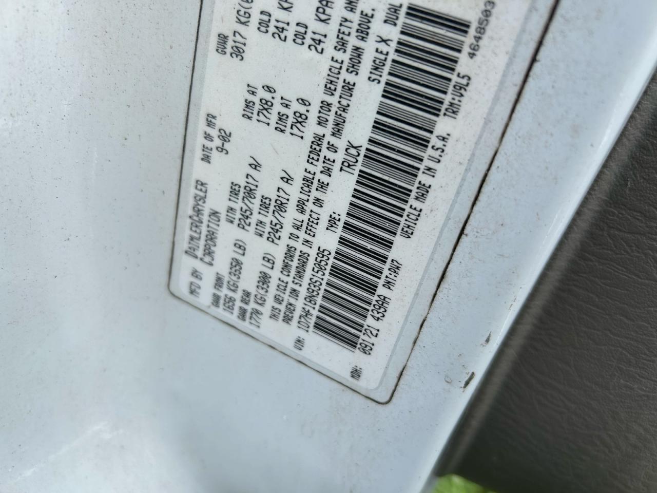 2003 DODGE RAM 1500