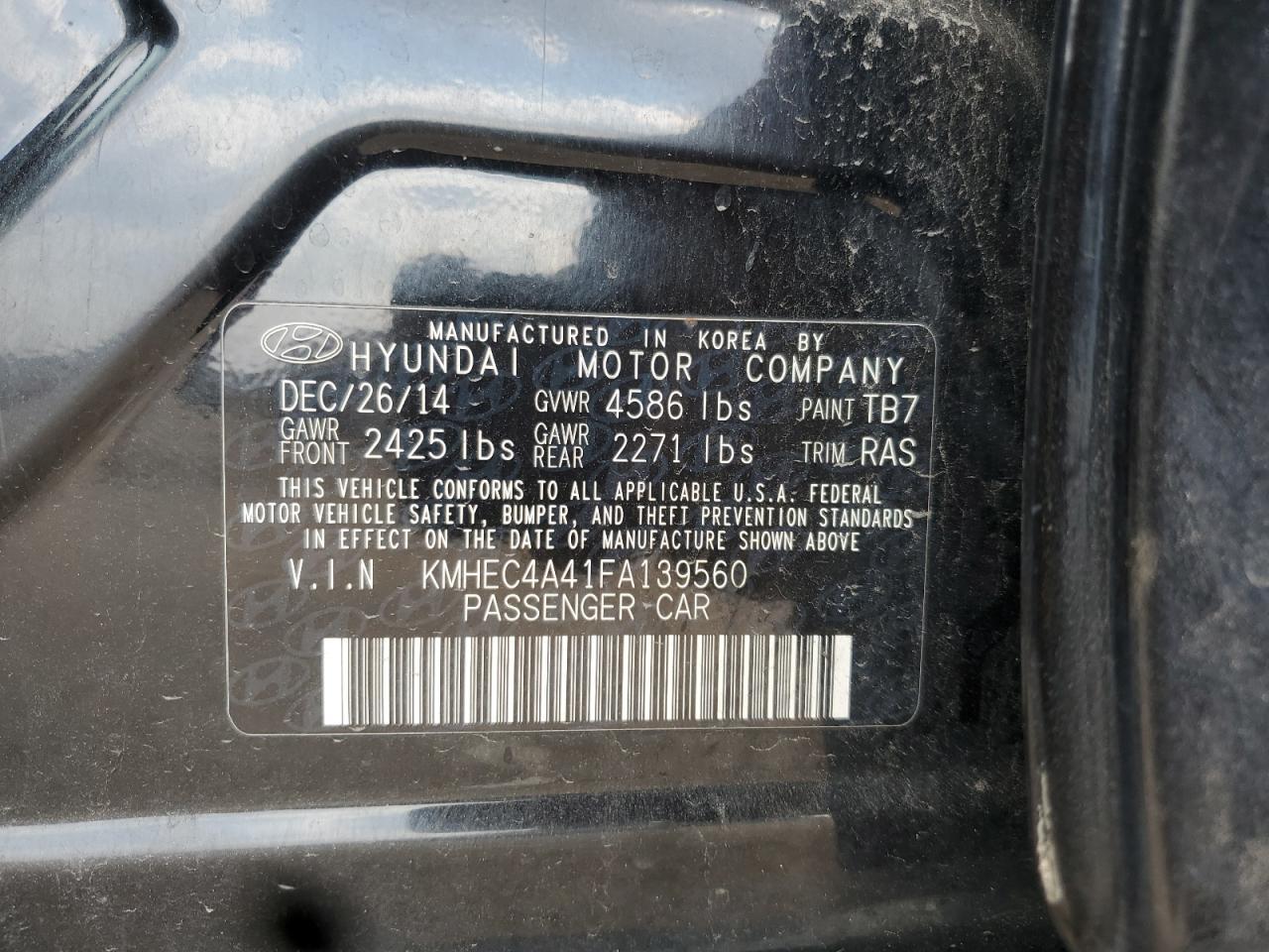 2015 HYUNDAI SONATA