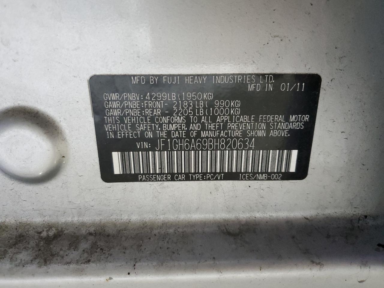 2011 SUBARU IMPREZA