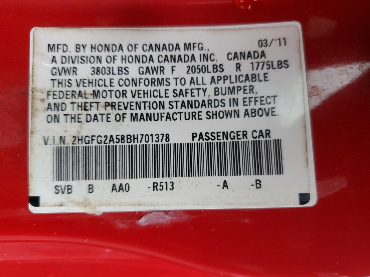 2011 HONDA CIVIC