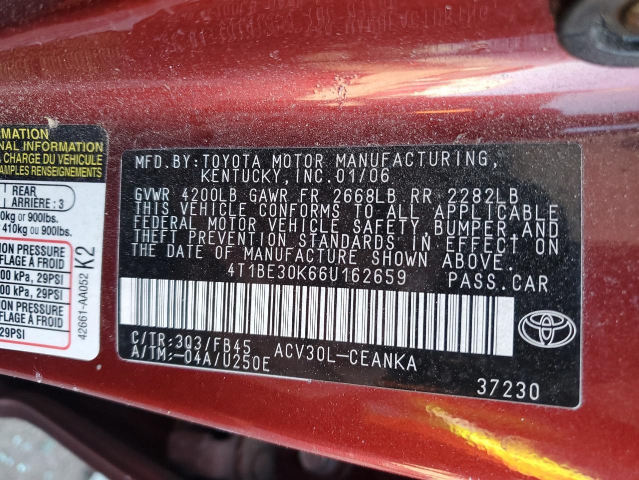 2006 TOYOTA CAMRY