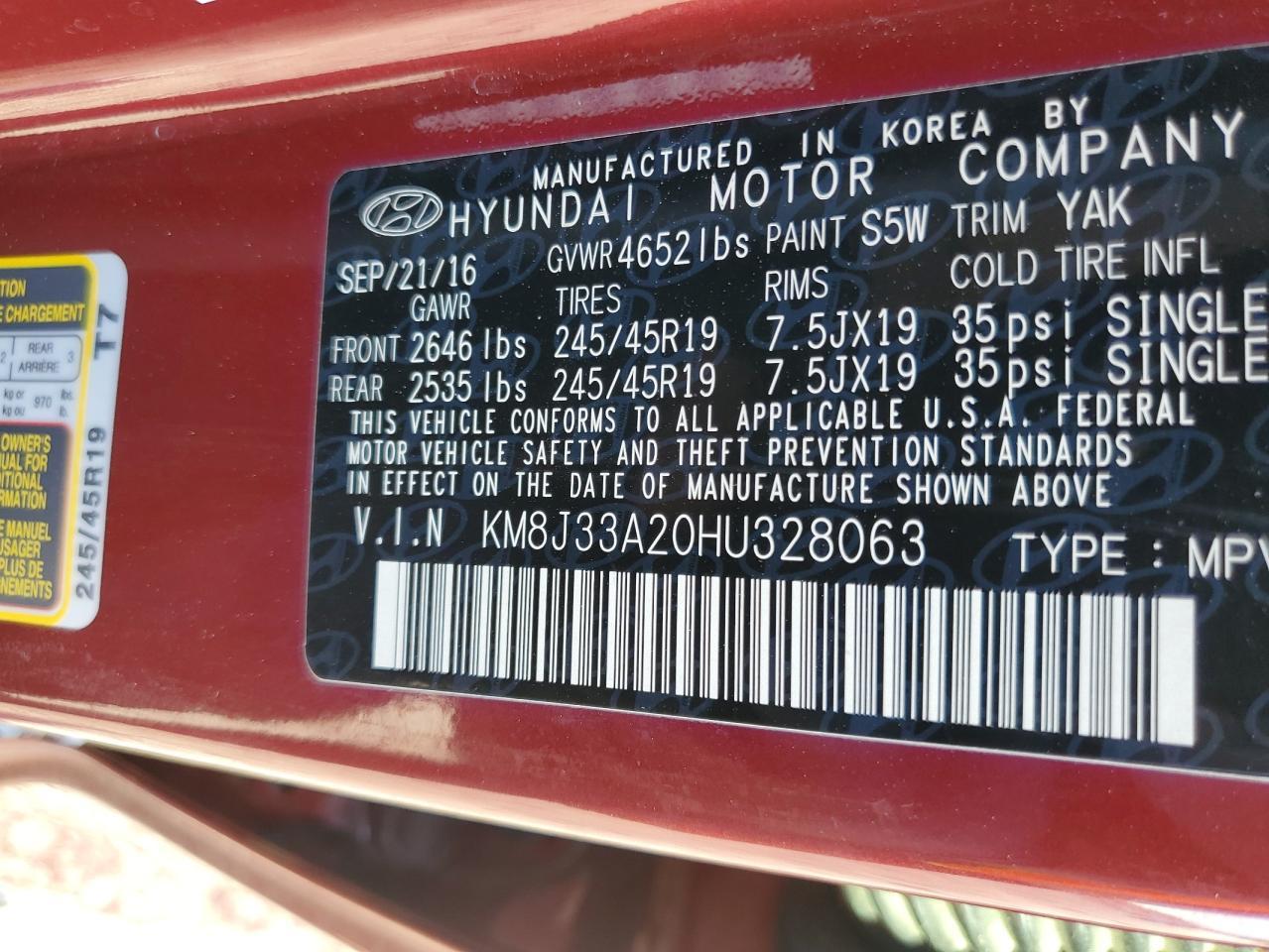 2017 HYUNDAI TUCSON