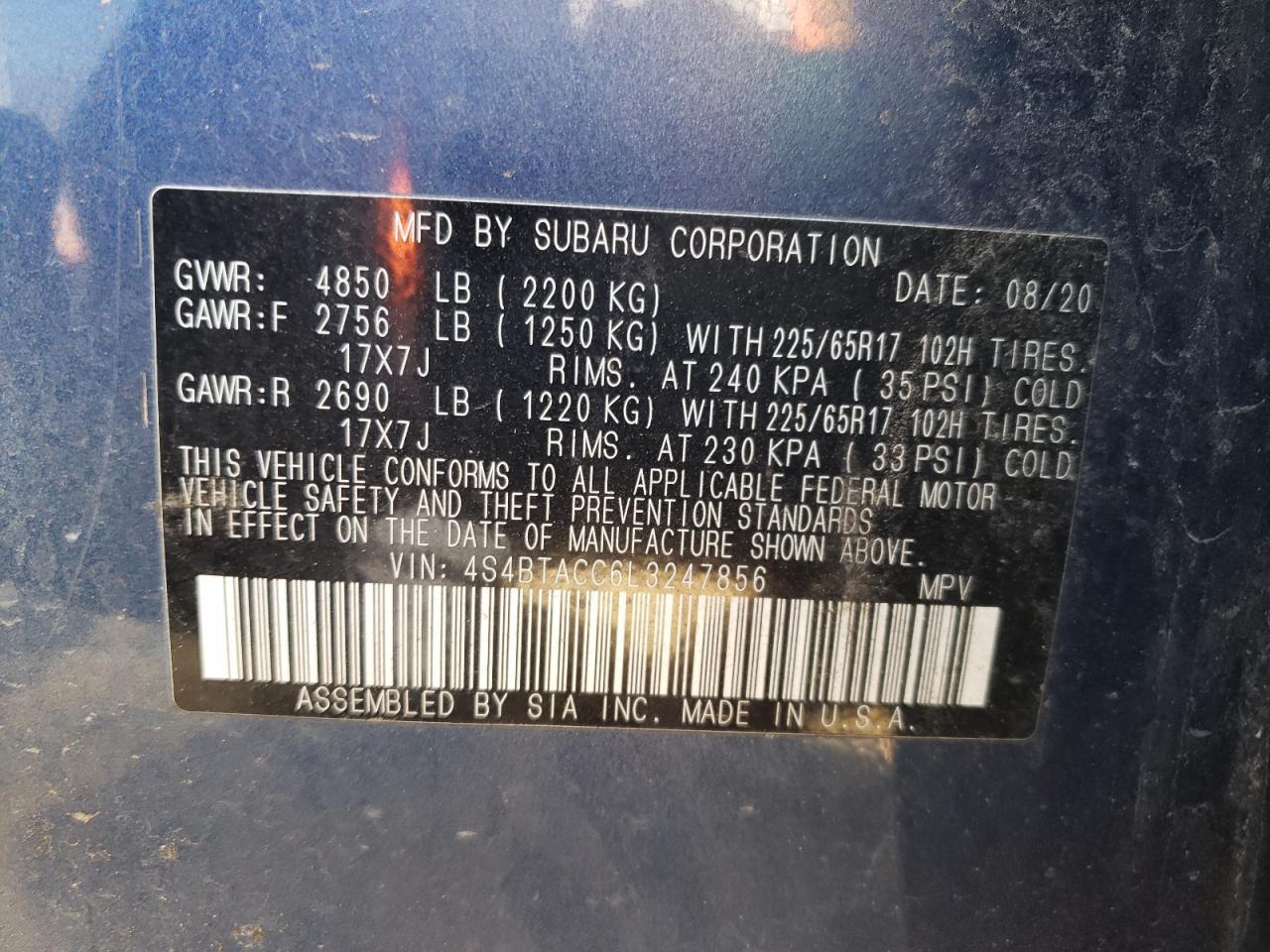 2020 SUBARU Outback