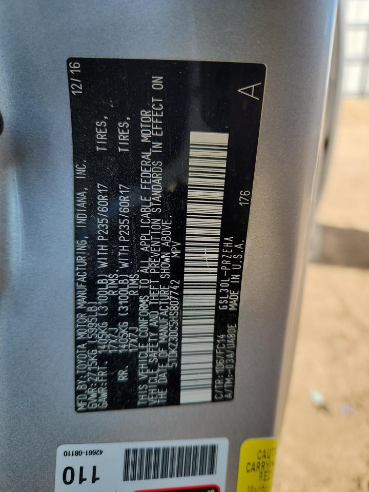 2017 TOYOTA SIENNA