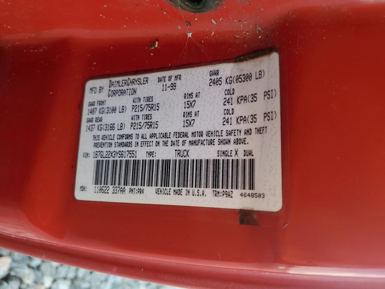 2000 DODGE Dakota