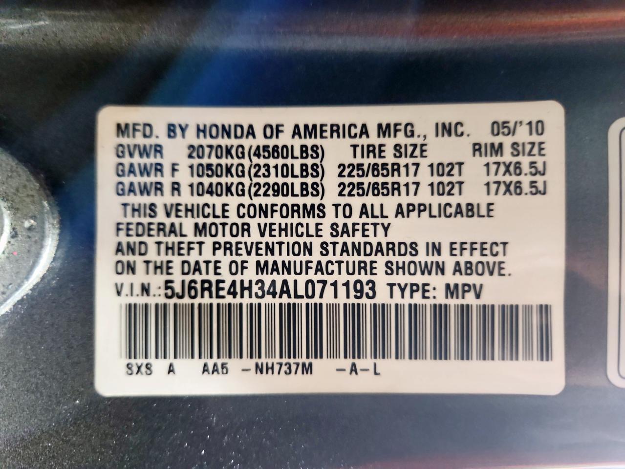 2010 HONDA CR-V