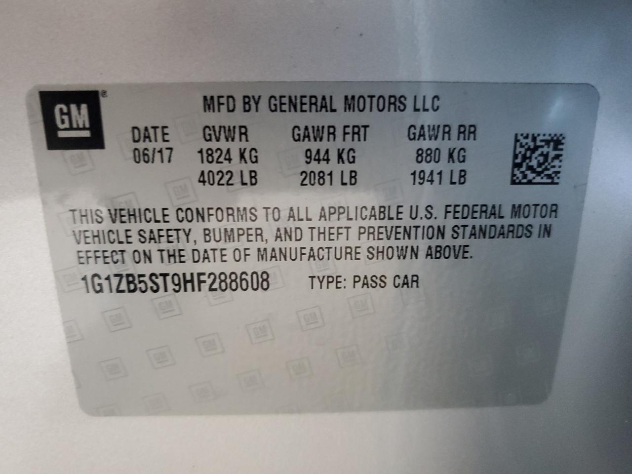 2017 CHEVROLET MALIBU