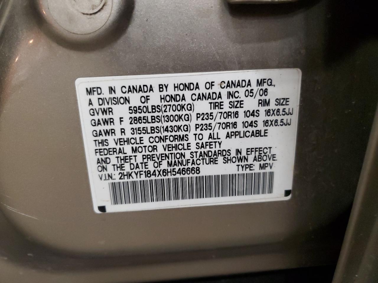 2006 HONDA PILOT