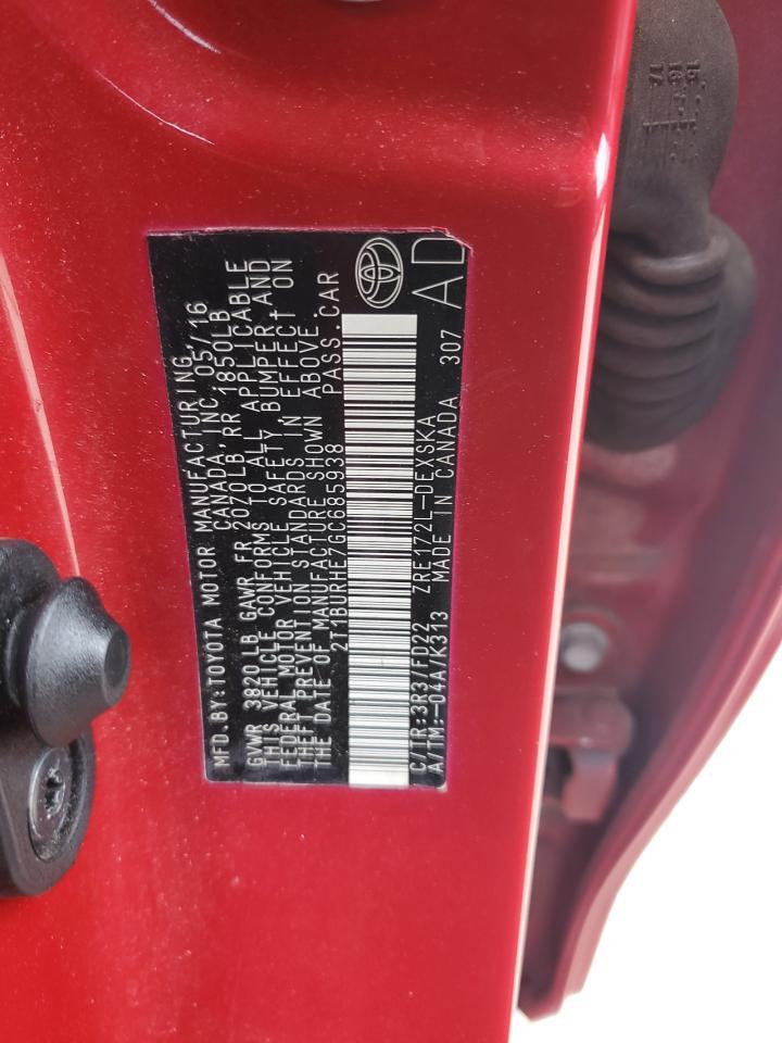 2016 TOYOTA COROLLA