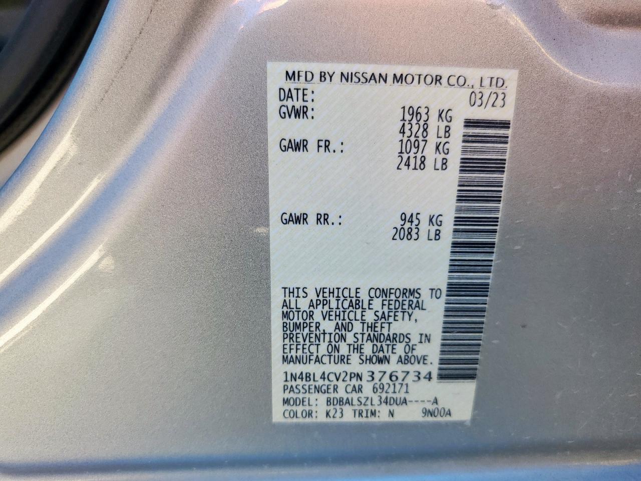 2023 NISSAN ALTIMA