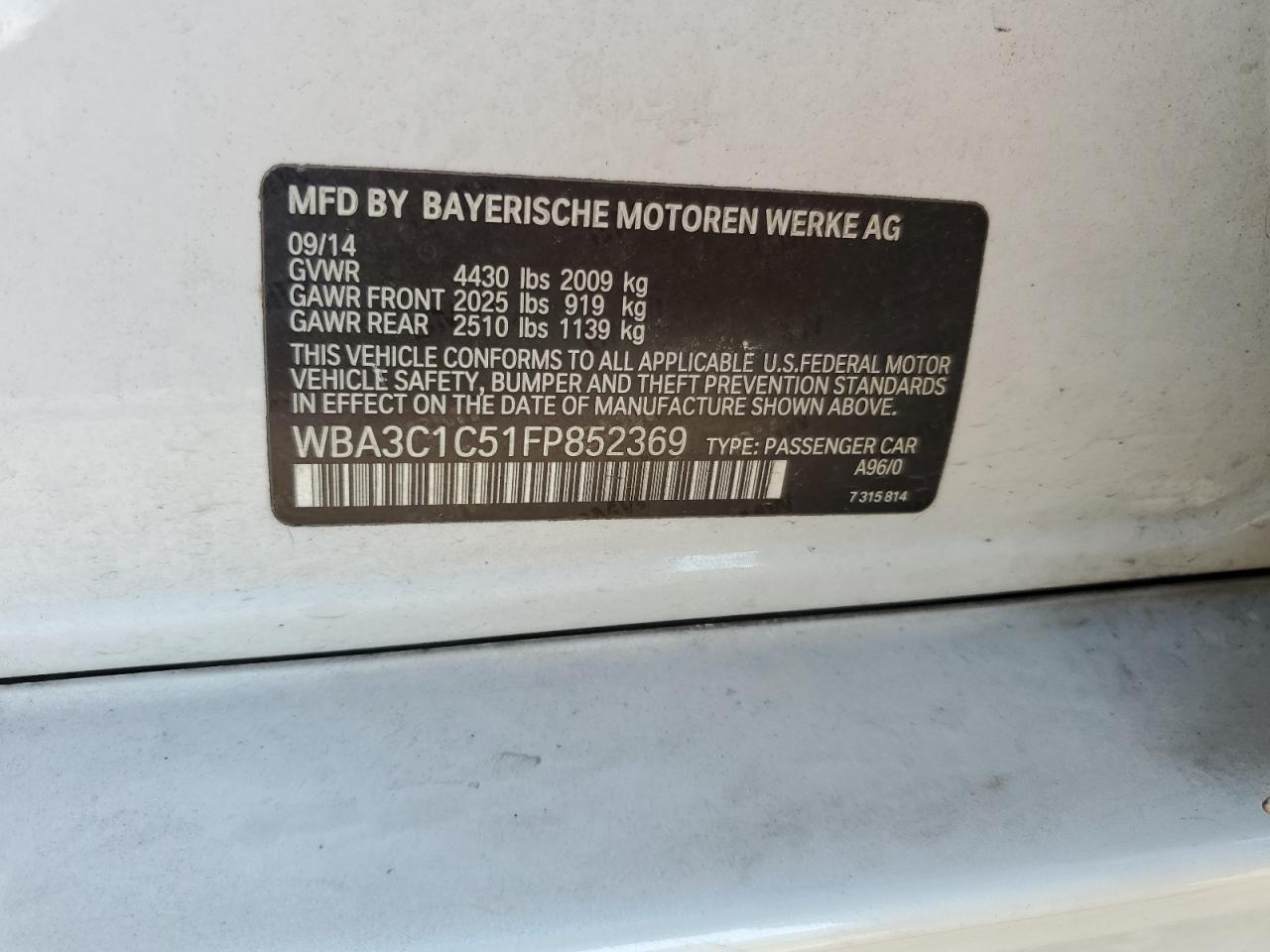 2015 BMW 3 SERIES