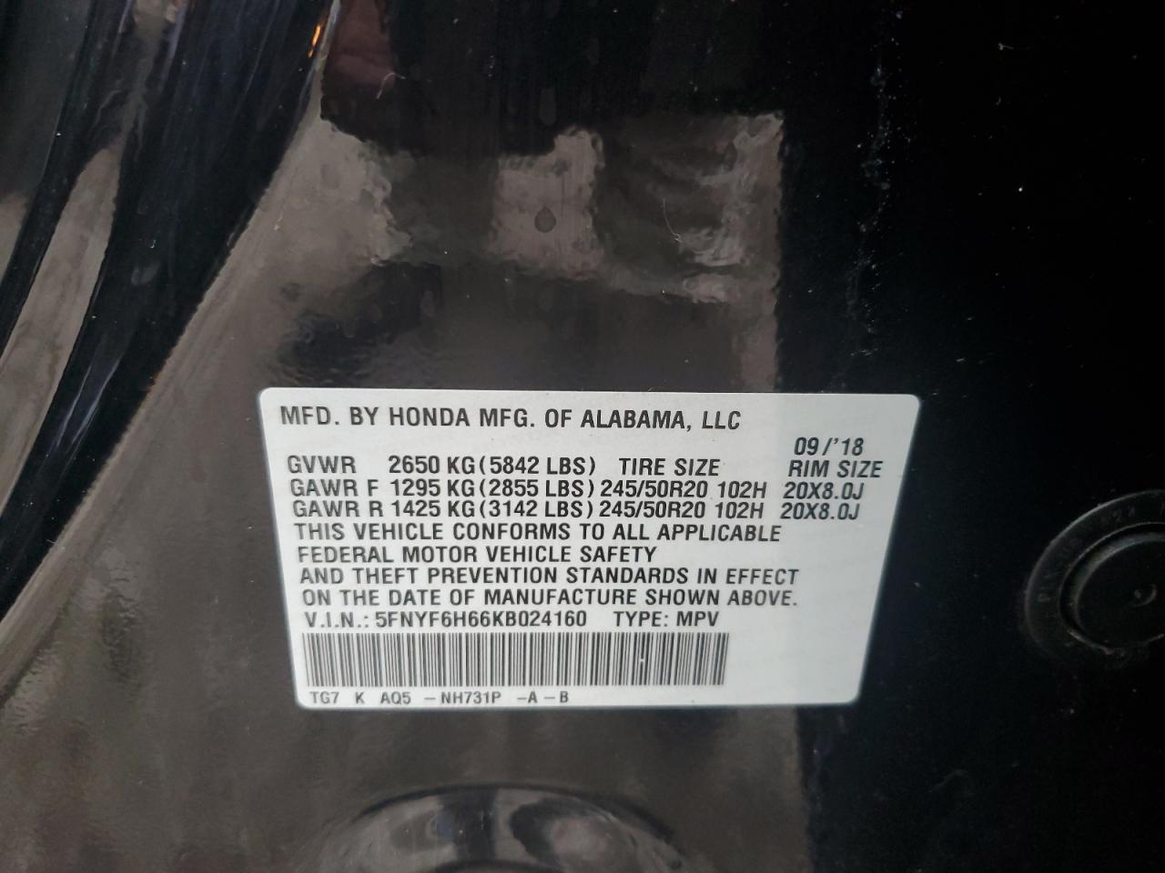 2019 HONDA PILOT