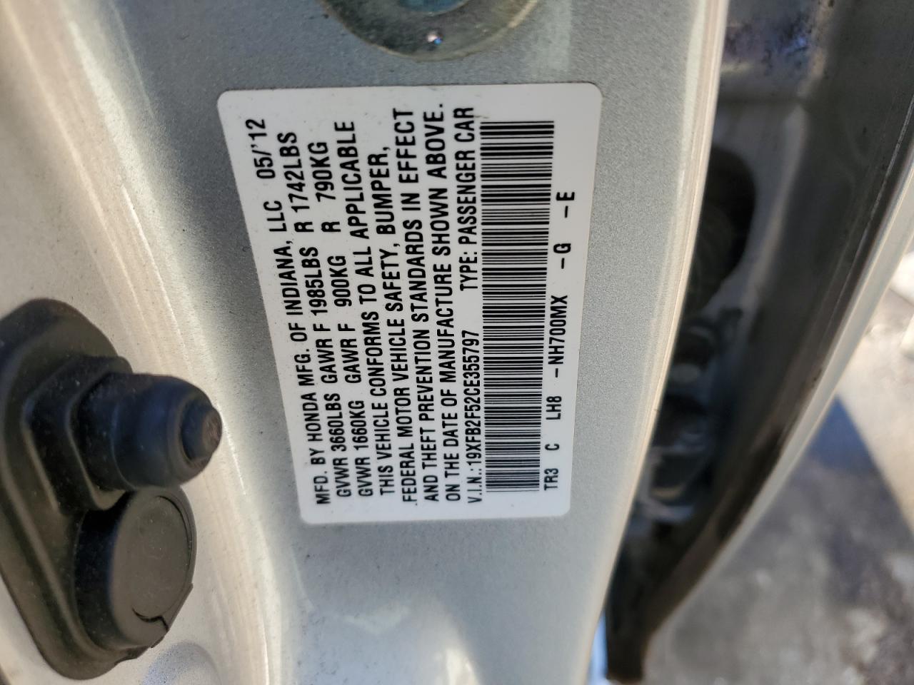 2012 HONDA CIVIC