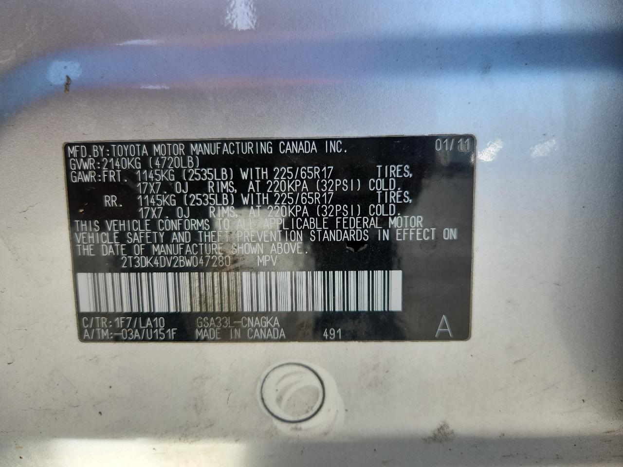 2011 TOYOTA RAV4
