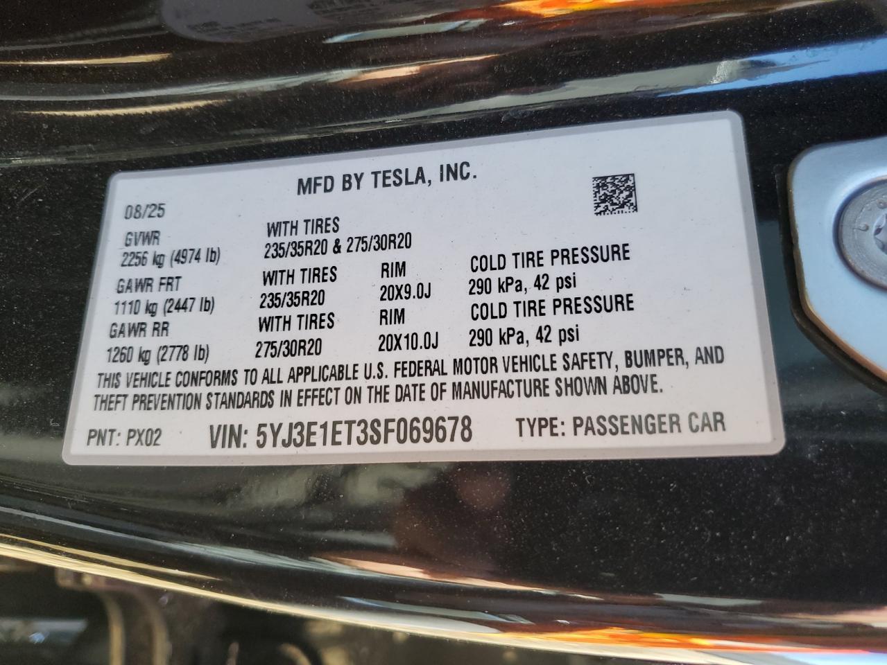 2025 TESLA MODEL 3