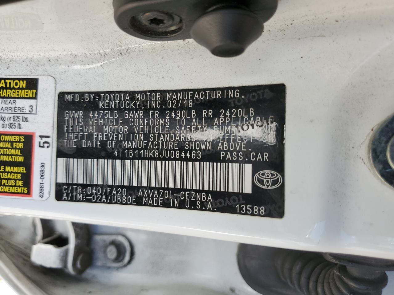2018 TOYOTA CAMRY