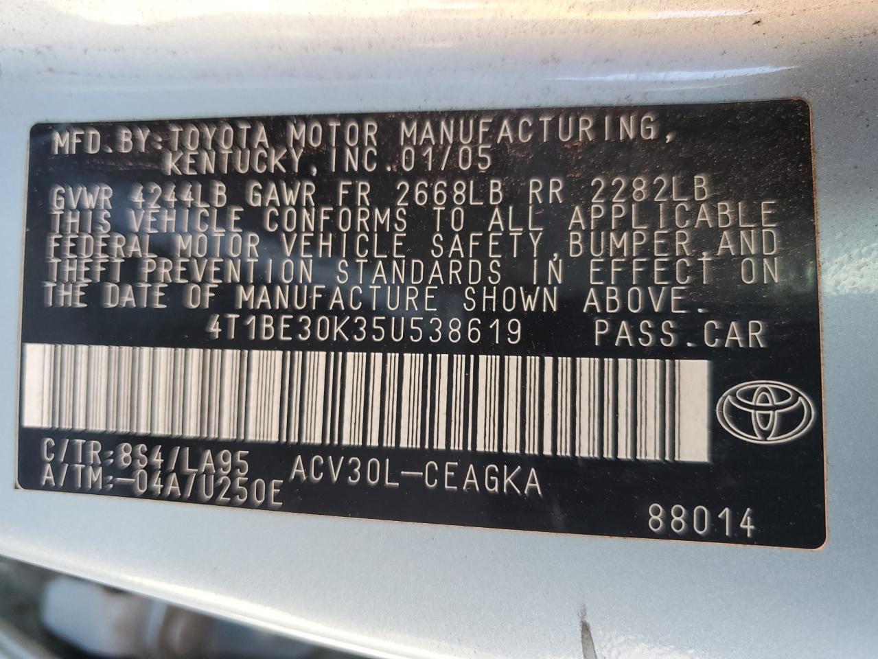 2005 TOYOTA CAMRY