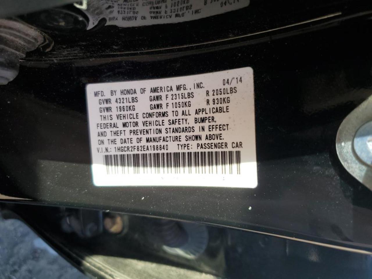 2014 HONDA ACCORD