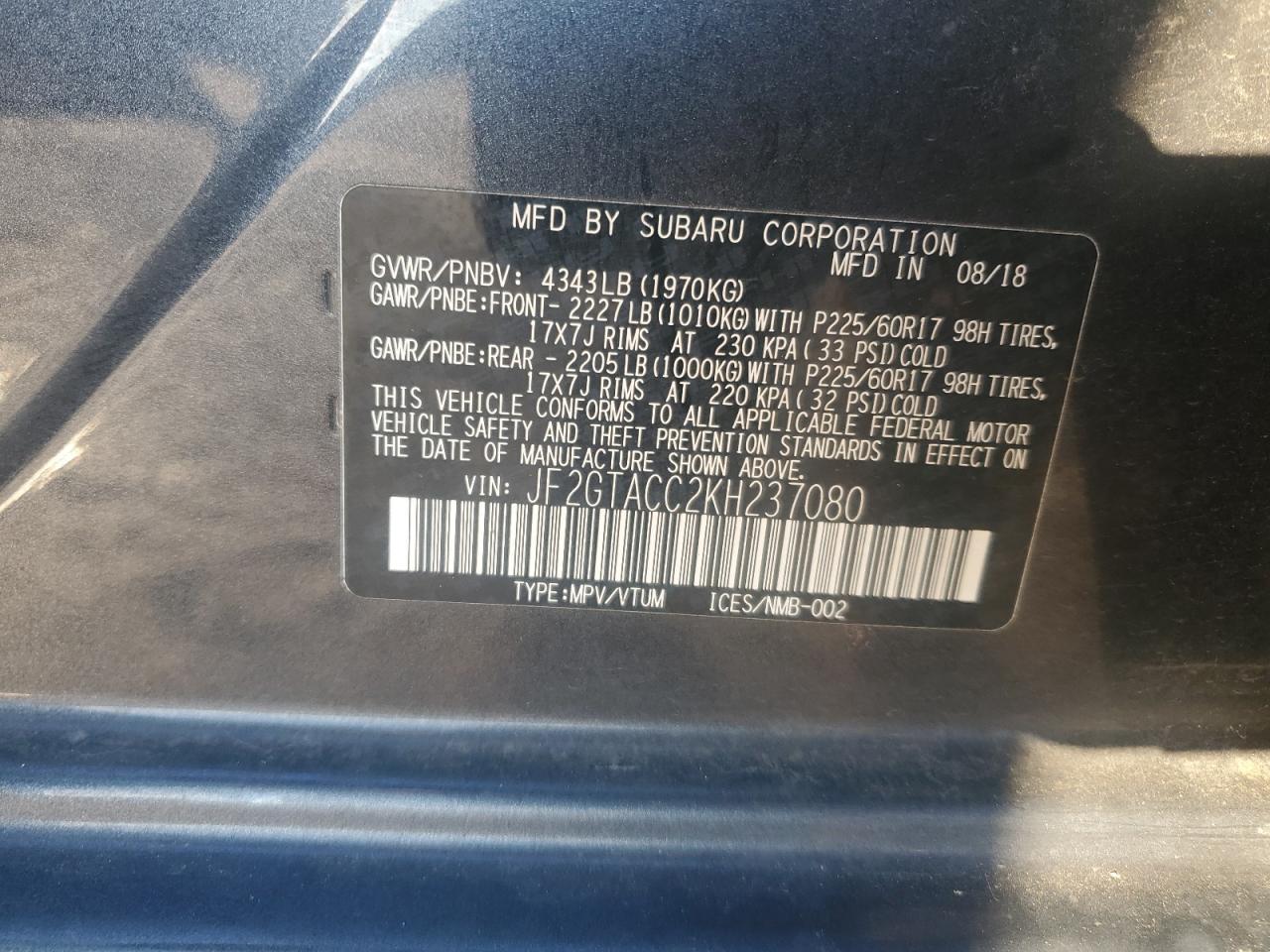 2019 SUBARU Crosstrek