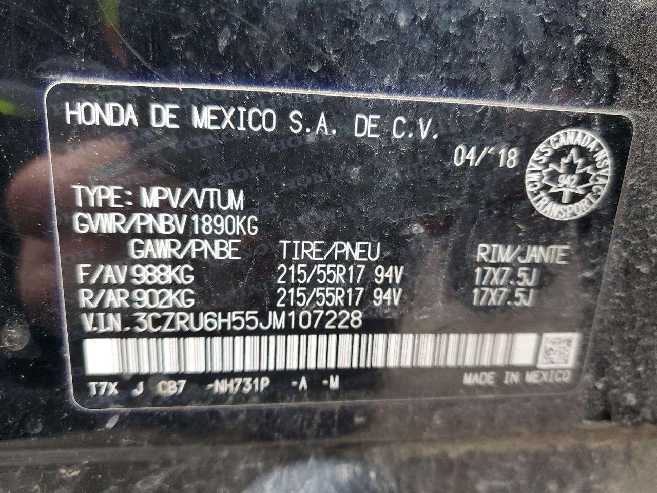 2018 HONDA HR-V