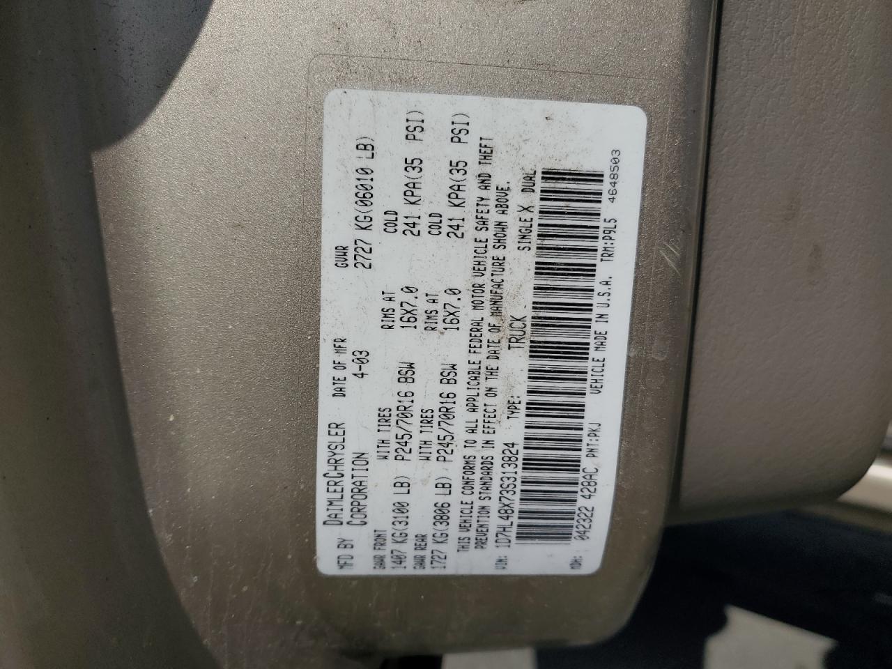 2003 DODGE Dakota