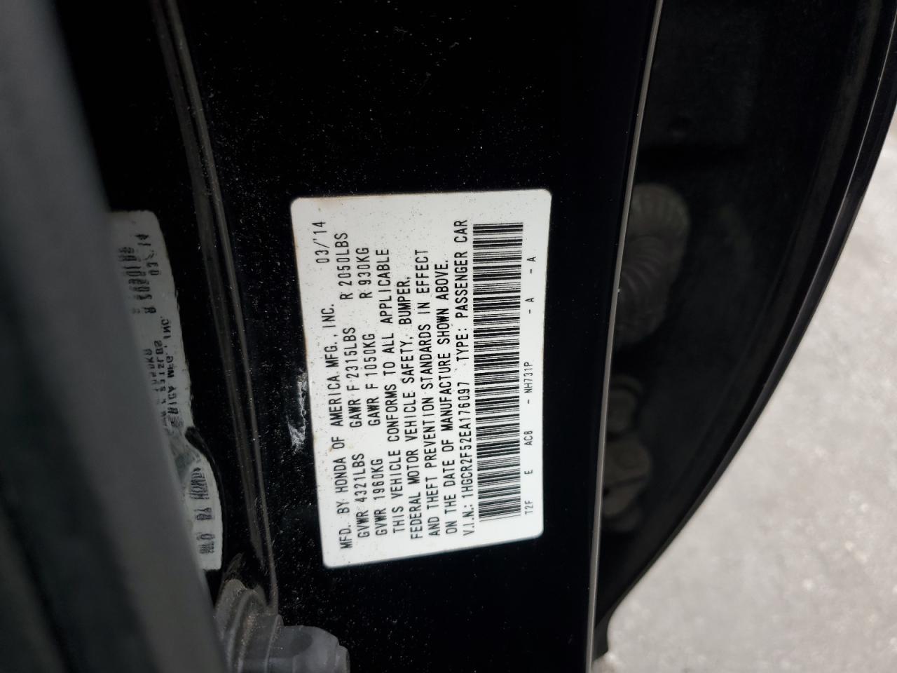 2014 HONDA ACCORD