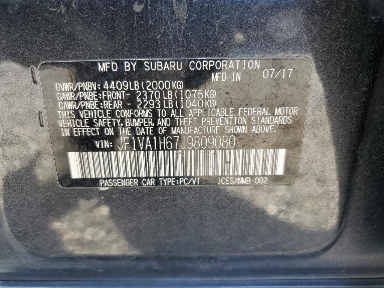 2018 SUBARU WRX