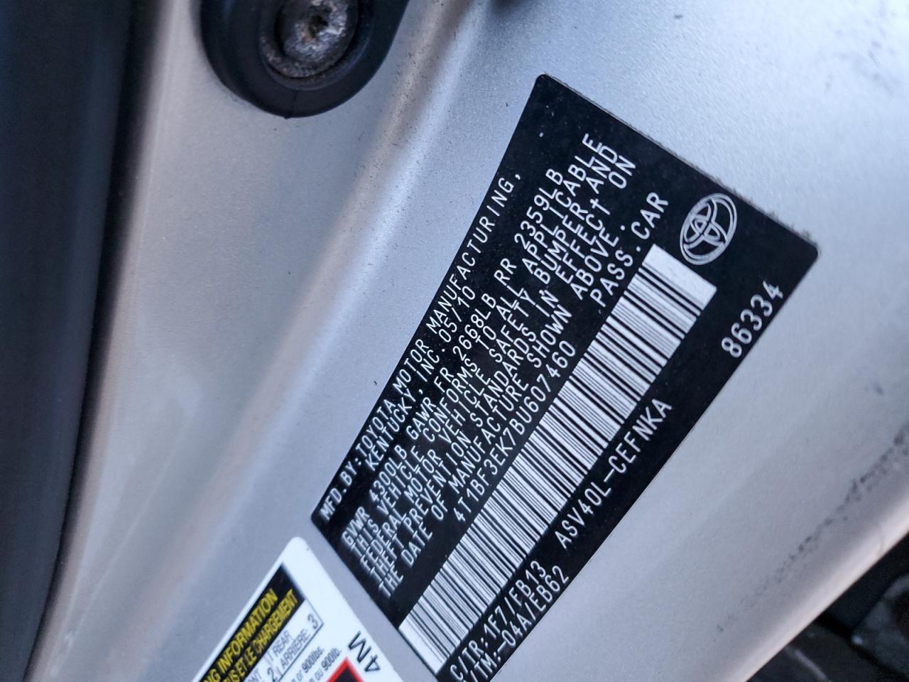 2011 TOYOTA CAMRY