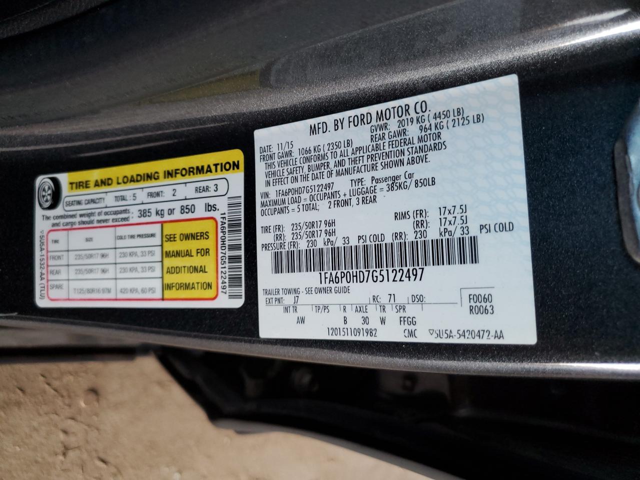 2016 FORD FUSION