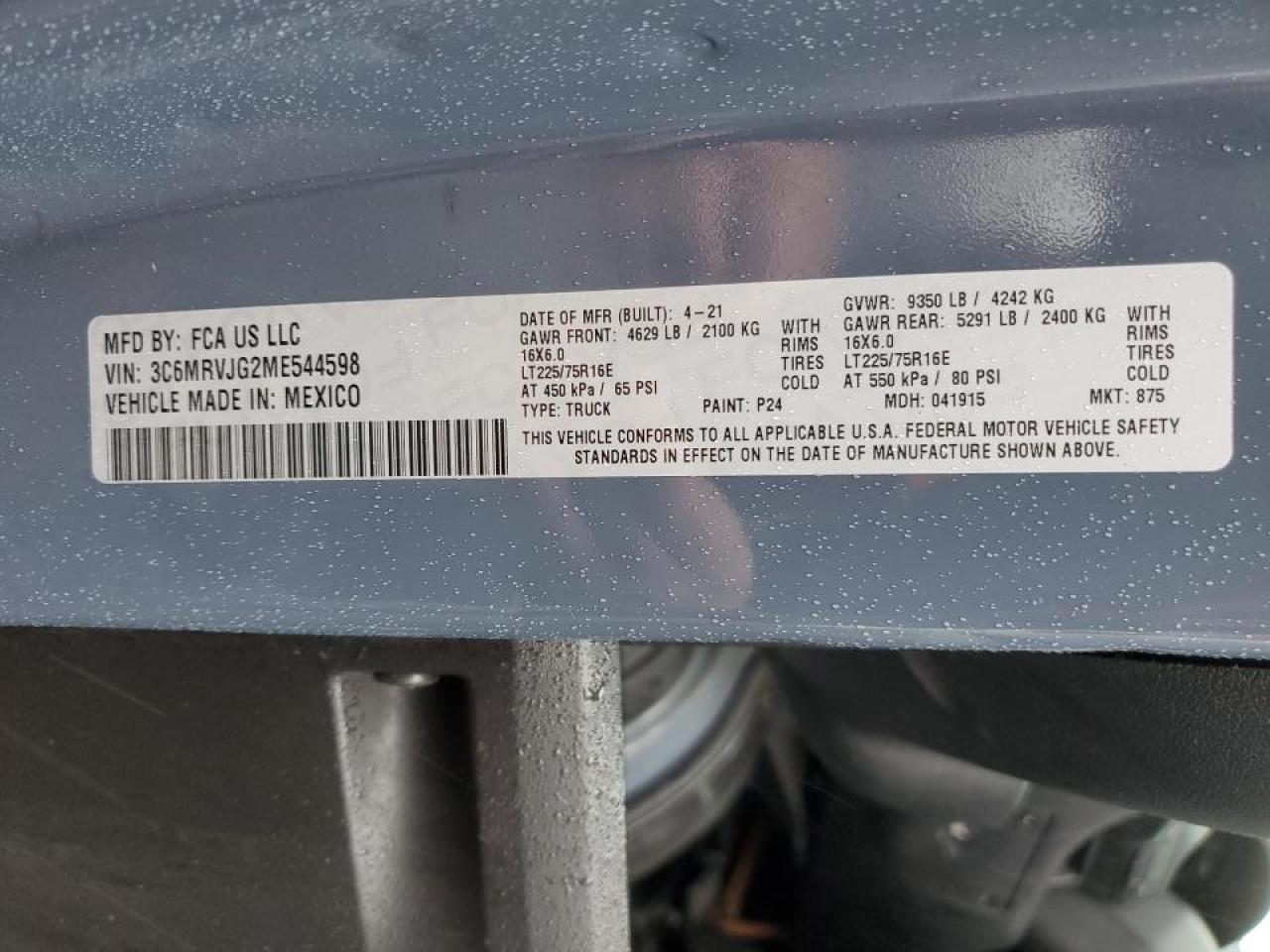 2021 RAM ProMaster 3500