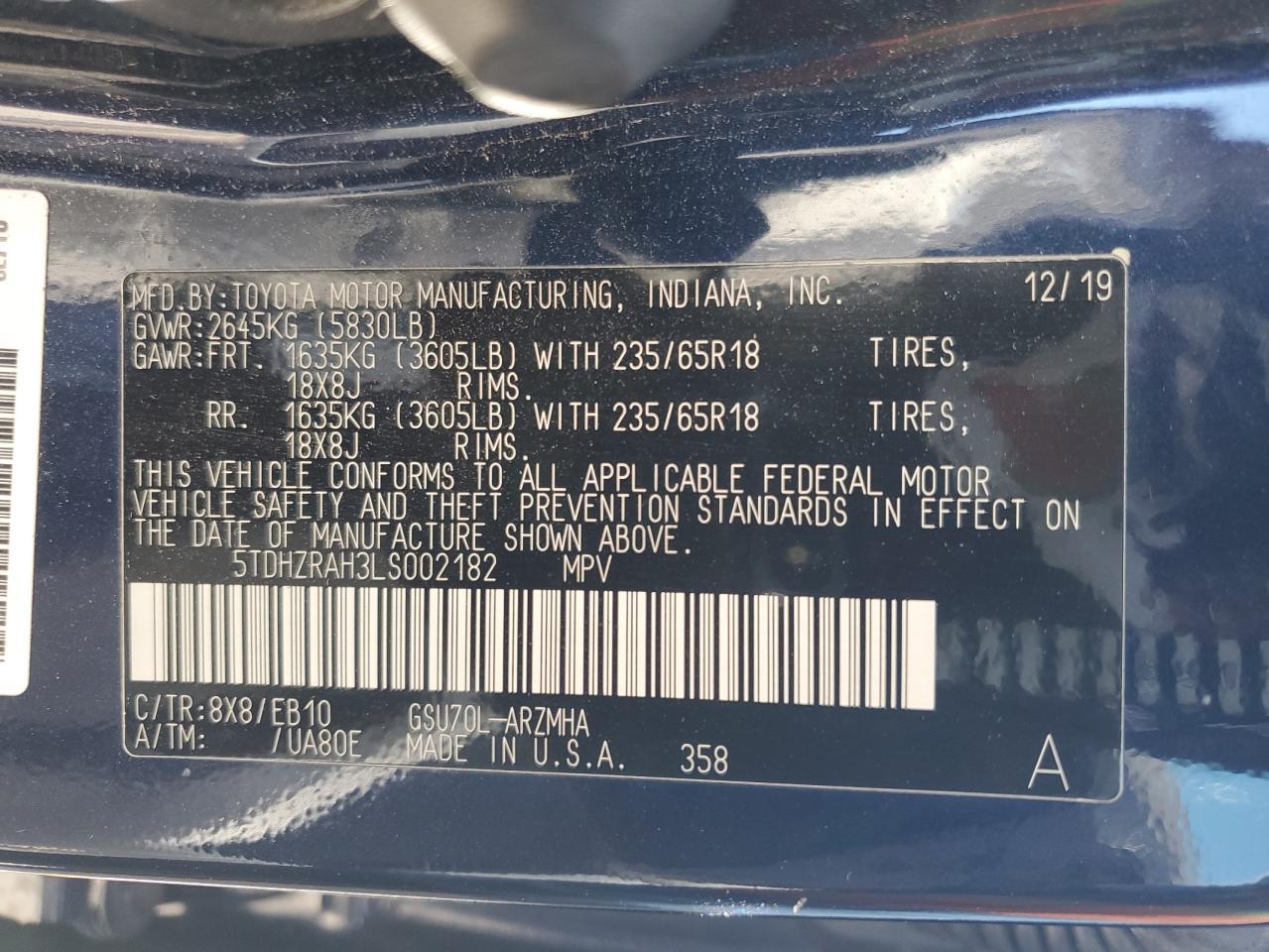 2020 TOYOTA HIGHLANDER
