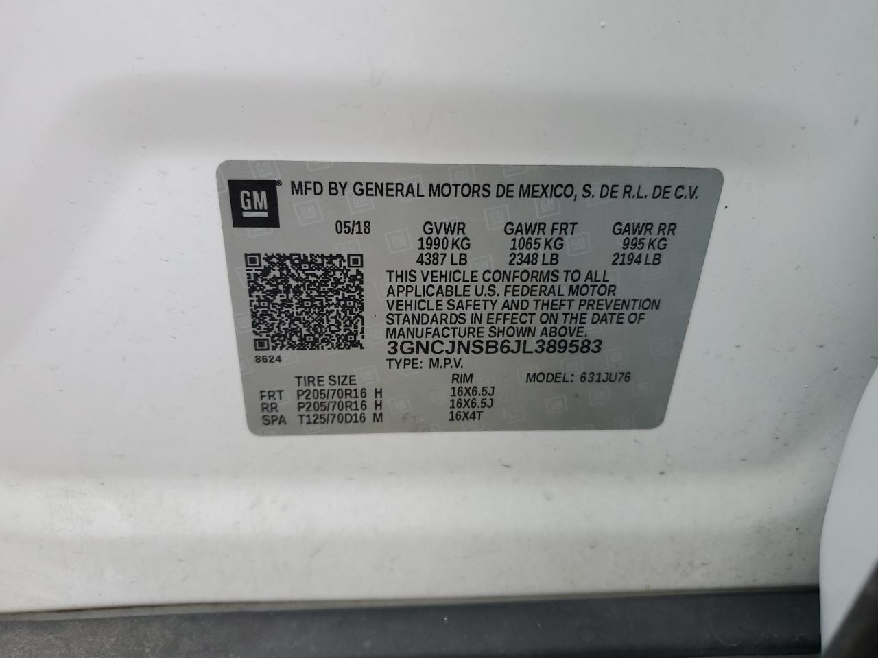 2018 CHEVROLET TRAX