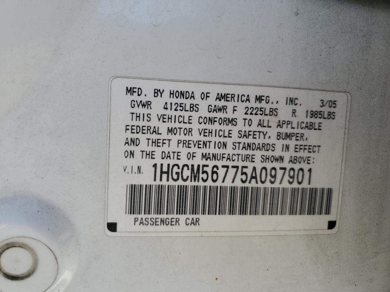 2005 HONDA ACCORD