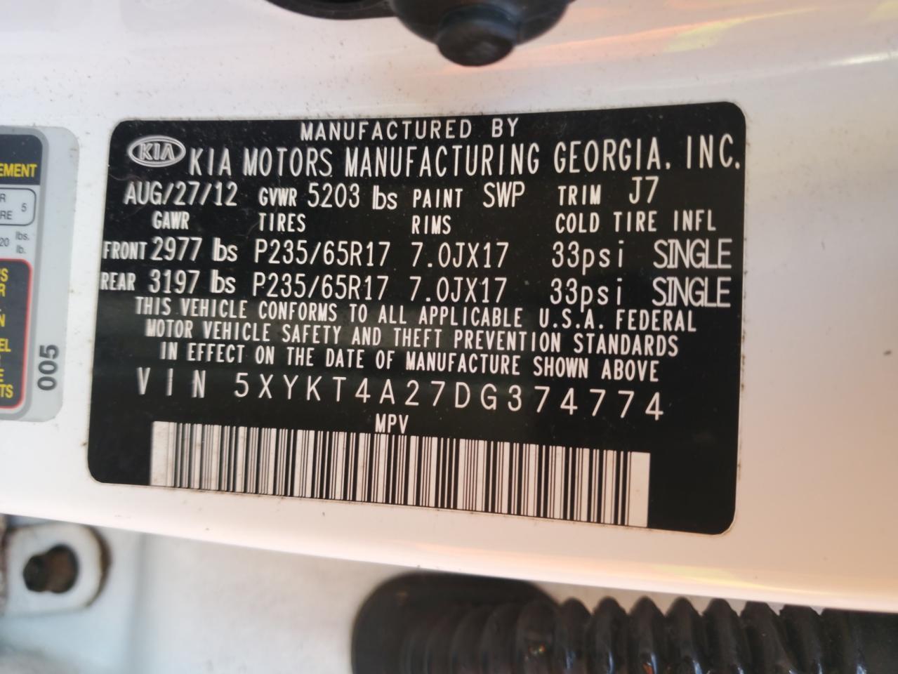 2013 KIA SORENTO