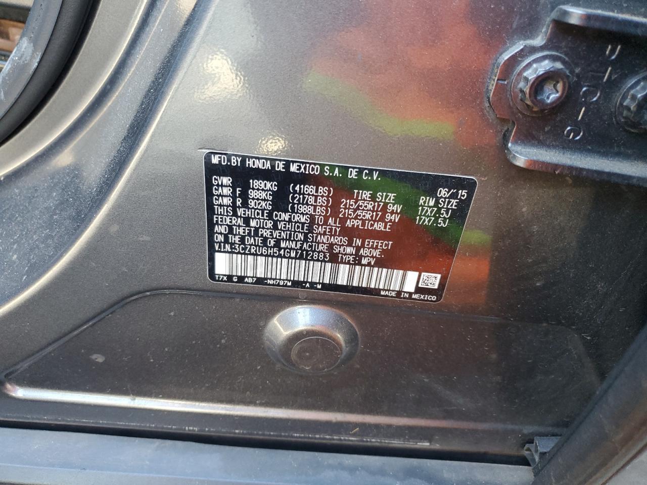 2016 HONDA HR-V