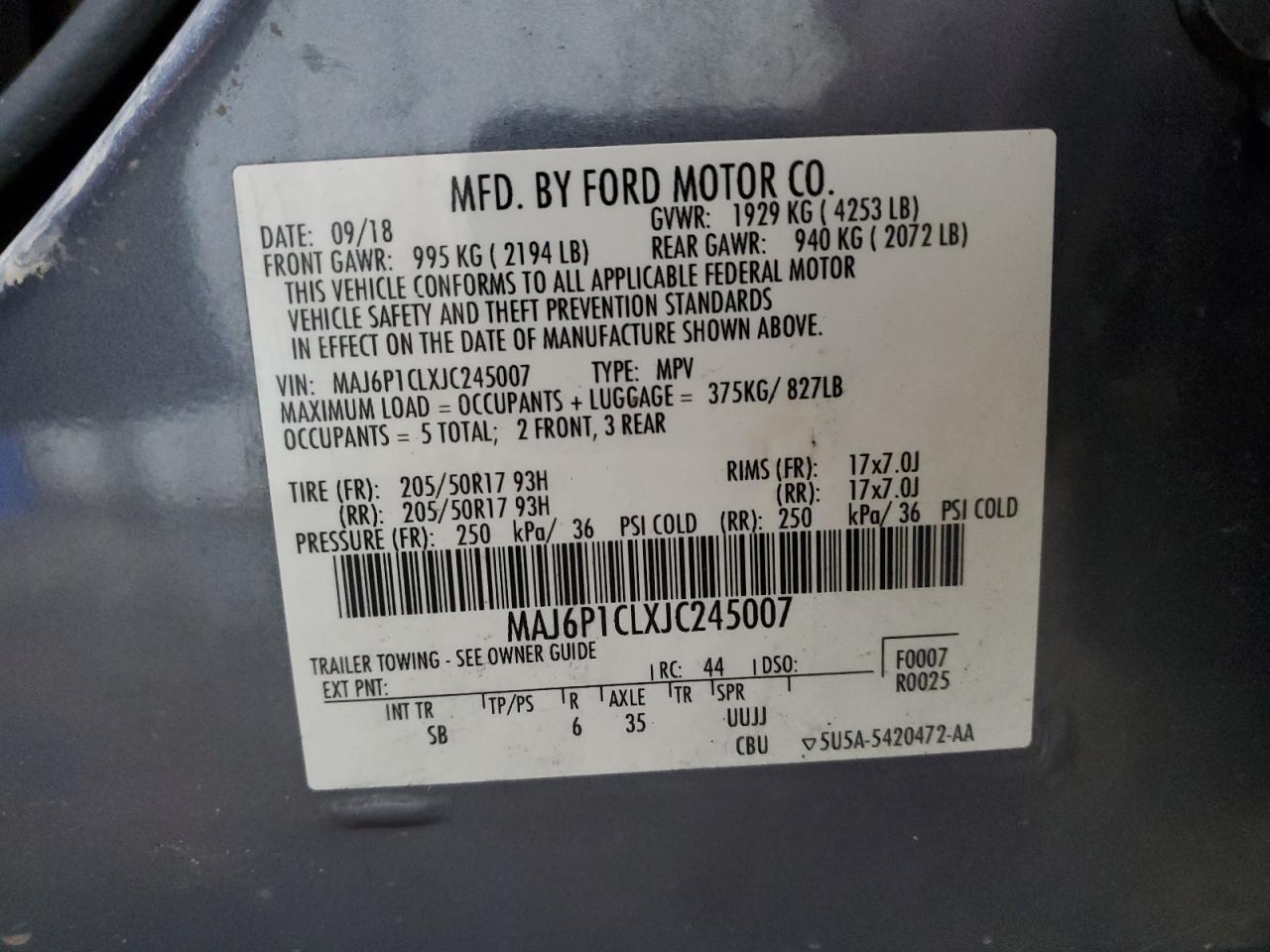 2018 FORD EcoSport