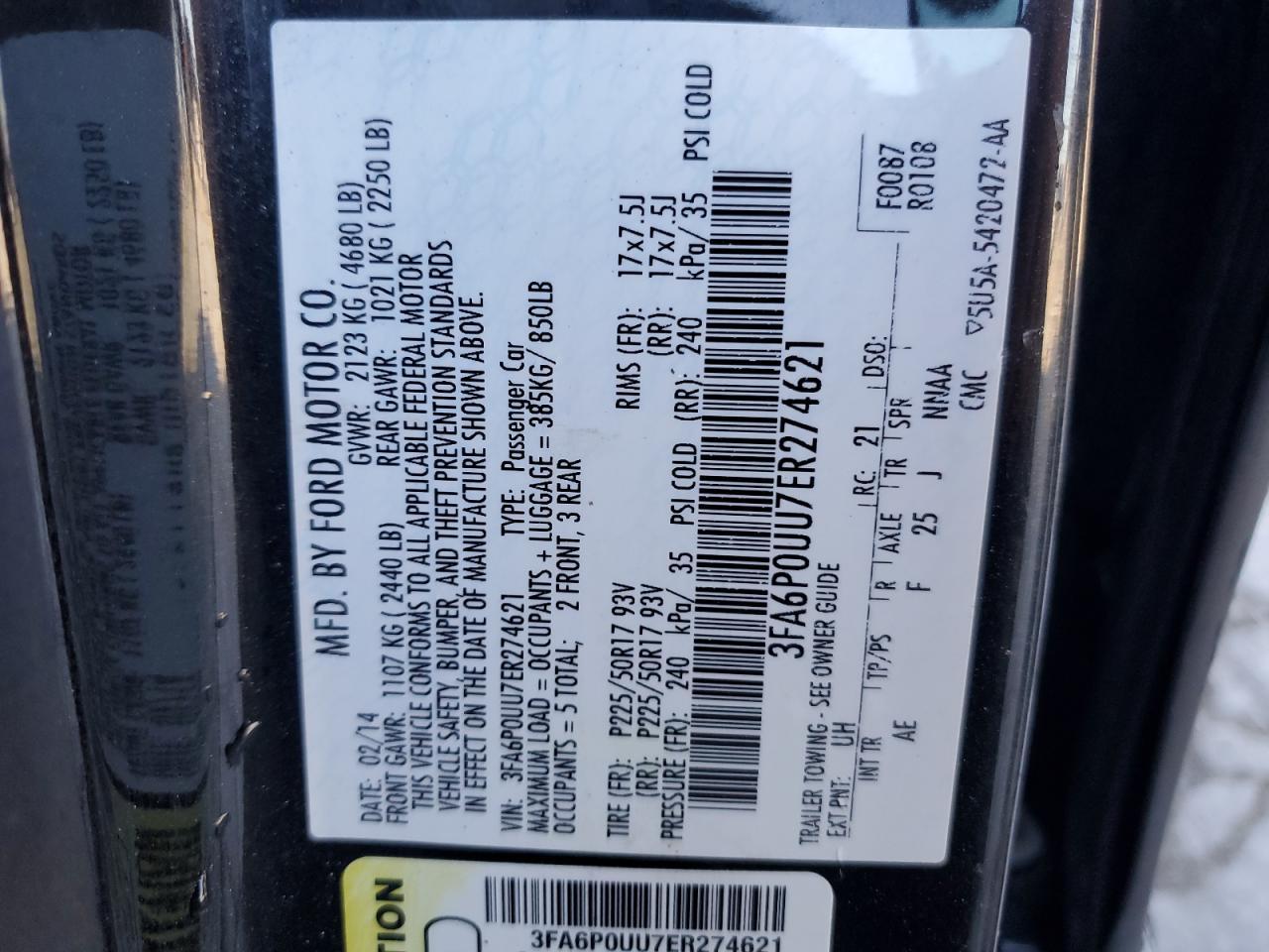 2014 FORD FUSION