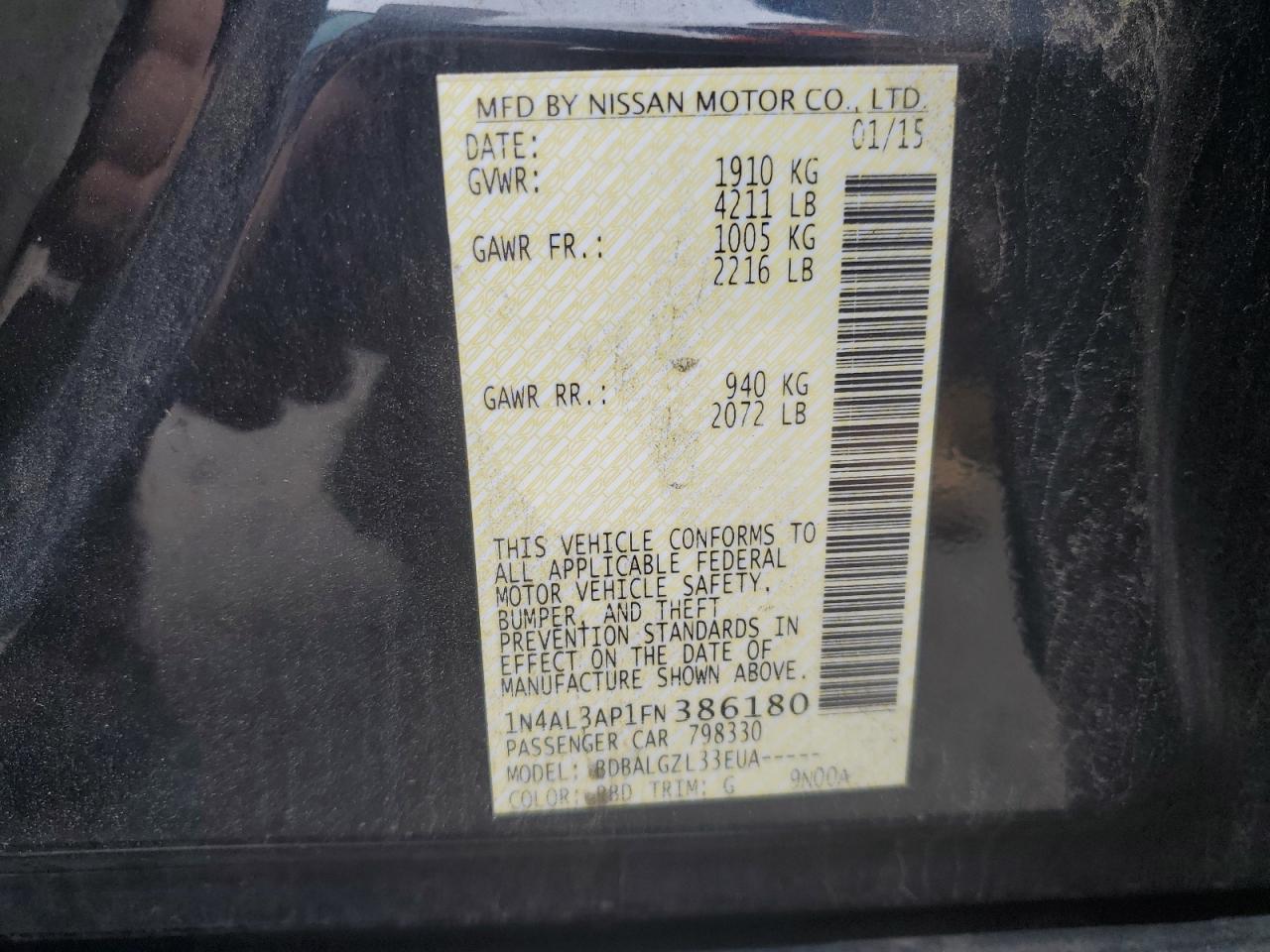 2015 NISSAN ALTIMA