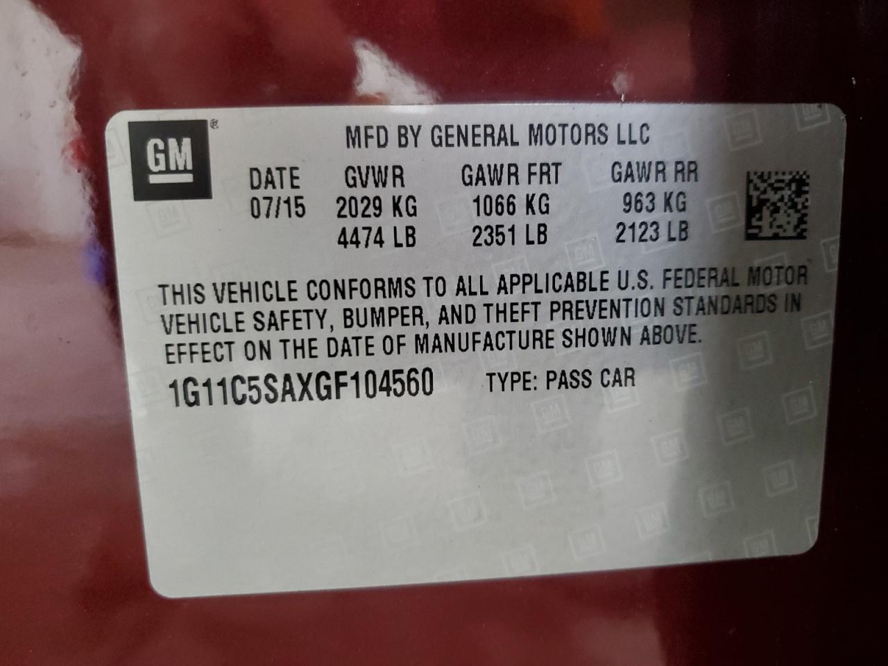 2016 CHEVROLET Malibu Limited