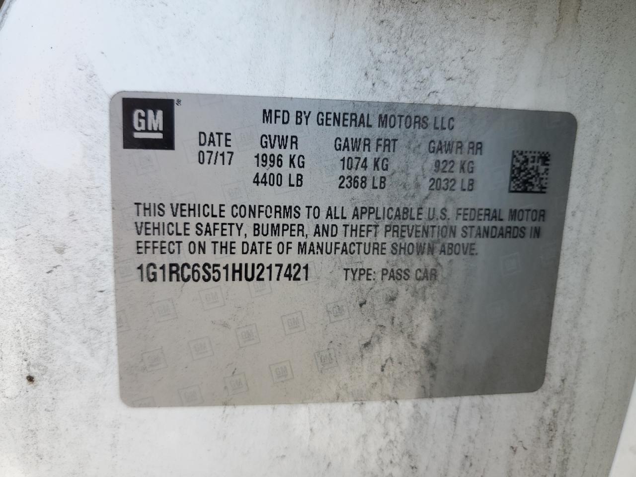 2017 CHEVROLET VOLT